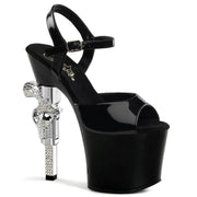 Pleaser REVOLVER-709 Platform Sandal (Black/Black)