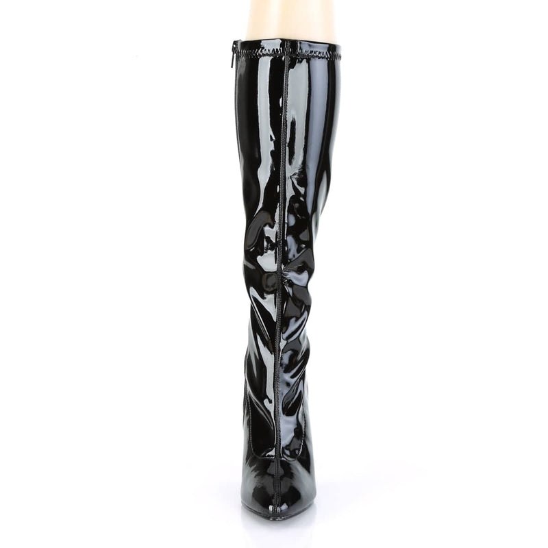 Pleaser SEDUCE-2000 Knee High Boot (Black Stretch Patent)