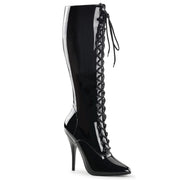 Pleaser SEDUCE-2020 Knee High Boot (Black Patent)