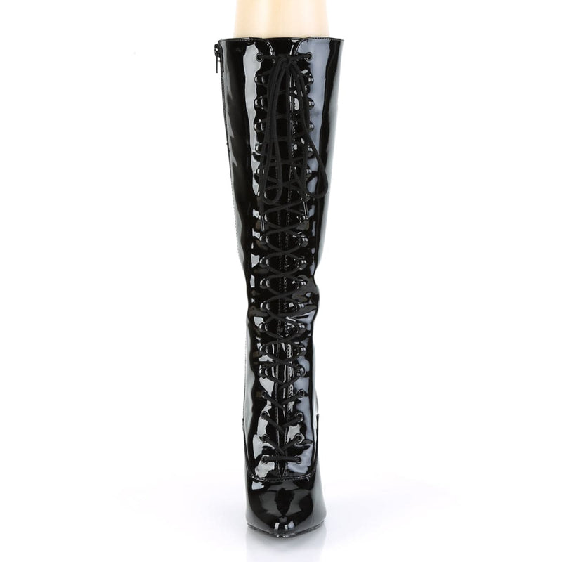 Pleaser SEDUCE-2020 Knee High Boot (Black Patent)