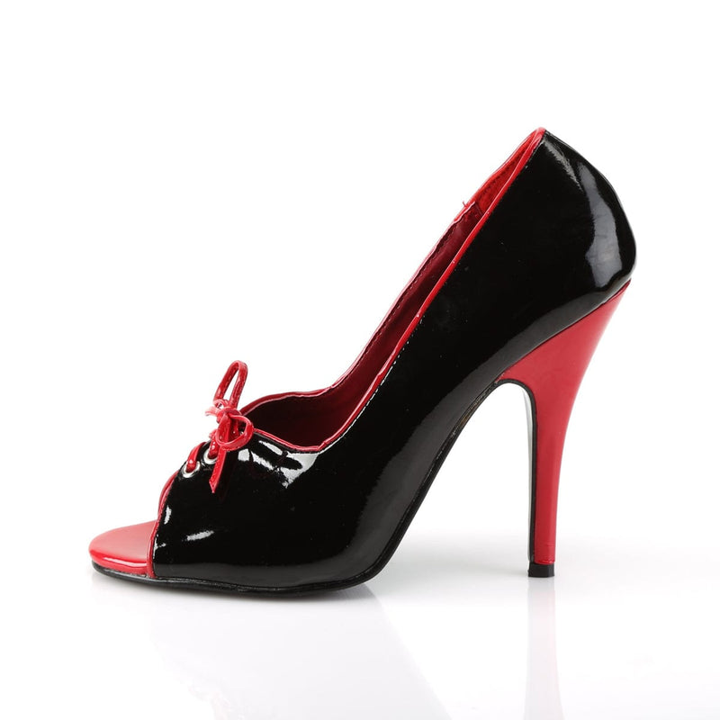 Pleaser SEDUCE-216 Pump (Black-Red Patent)