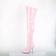Pleaser SEDUCE-3000 Thigh High Boot (Baby Pink Stretch Patent)