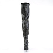 Pleaser SEDUCE-3000 Thigh High Boot (Black Stretch Faux Leather)