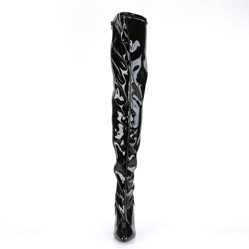 Pleaser SEDUCE-3000 Thigh High Boot (Black Stretch Patent)