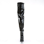 Pleaser SEDUCE-3000 Thigh High Boot (Black Stretch Patent)