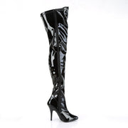 Pleaser SEDUCE-3000 Thigh High Boot (Black Stretch Patent)