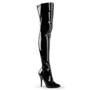 Pleaser SEDUCE-3000 Thigh High Boot (Black Stretch Patent)