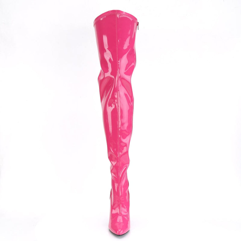 Pleaser SEDUCE-3000 Thigh High Boot (Hot Pink Stretch Patent)