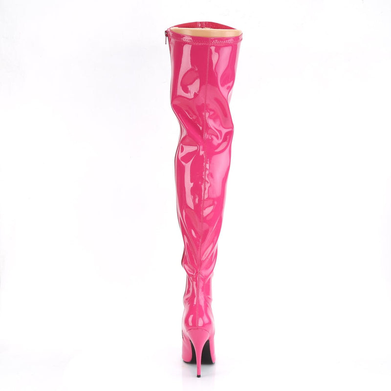 Pleaser SEDUCE-3000 Thigh High Boot (Hot Pink Stretch Patent)