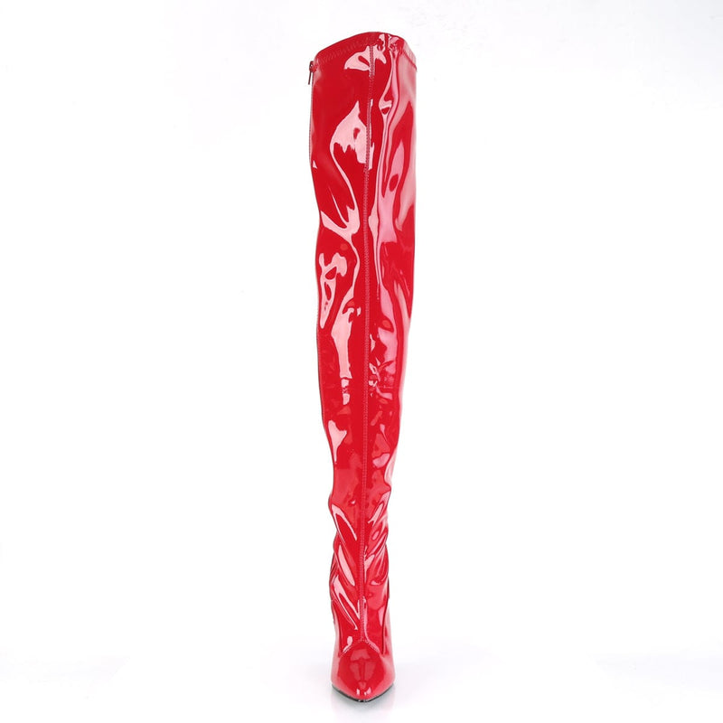 Pleaser SEDUCE-3000 Thigh High Boot (Red Stretch Patent)