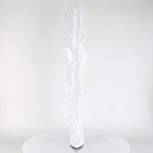 Pleaser SEDUCE-3000 Thigh High Boot (White Stretch Patent)