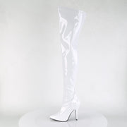 Pleaser SEDUCE-3000 Thigh High Boot (White Stretch Patent)