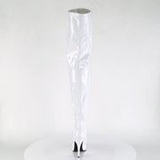 Pleaser SEDUCE-3000 Thigh High Boot (White Stretch Patent)