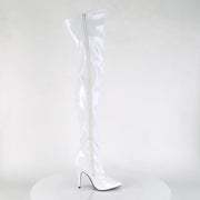 Pleaser SEDUCE-3000 Thigh High Boot (White Stretch Patent)