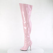 Pleaser SEDUCE-3000WC Platform Thigh High Boot (Baby Pink Stretch Patent)