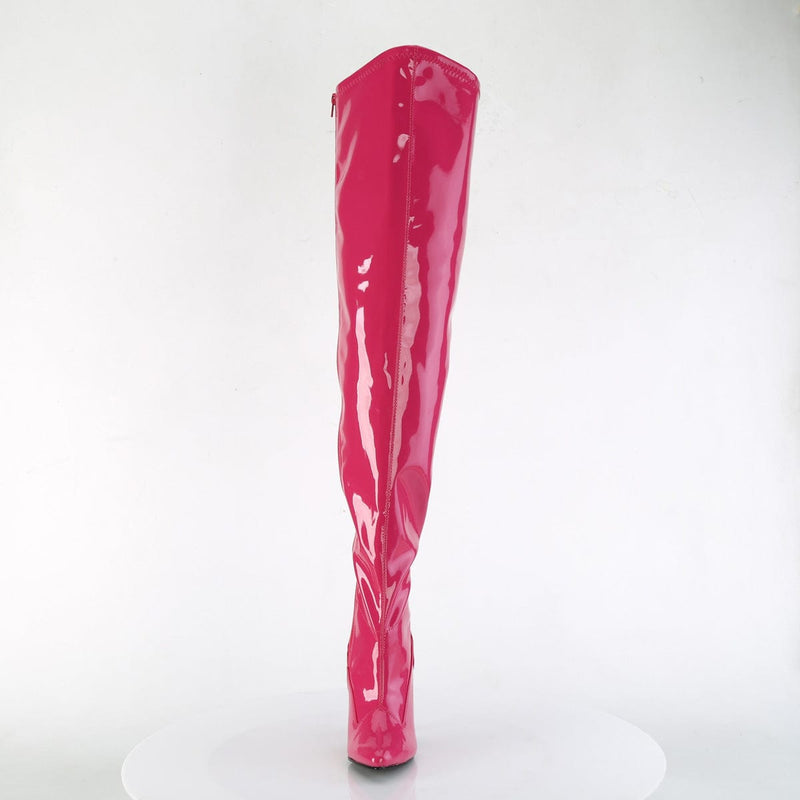 Pleaser SEDUCE-3000WC Thigh High Boot (Hot Pink Stretch Patent)