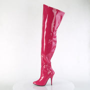 Pleaser SEDUCE-3000WC Thigh High Boot (Hot Pink Stretch Patent)