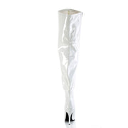 Pleaser SEDUCE-3000WC Thigh High Boot (White Stretch Patent)