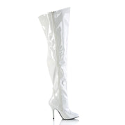 Pleaser SEDUCE-3000WC Thigh High Boot (White Stretch Patent)