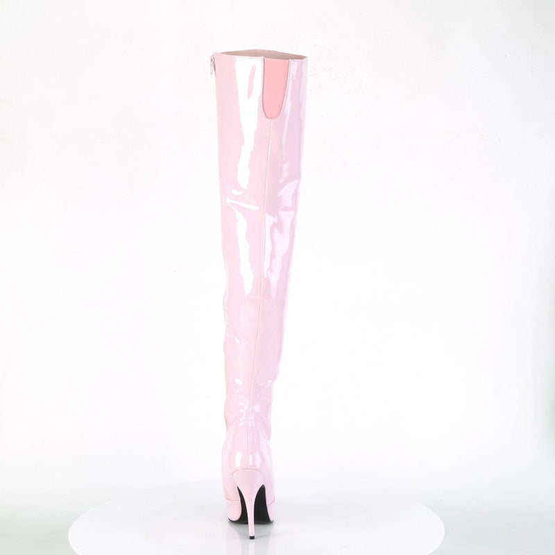 Pleaser SEDUCE-3010 Thigh High Boot (Baby Pink Patent)