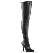 Pleaser SEDUCE-3010 Thigh High Boot (Black Faux Leather)