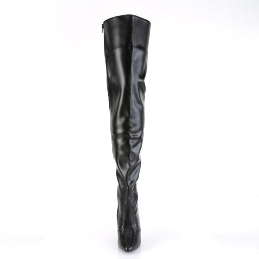 Pleaser SEDUCE-3010 Thigh High Boot (Black Faux Leather)
