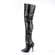Pleaser SEDUCE-3010 Thigh High Boot (Black Faux Leather)