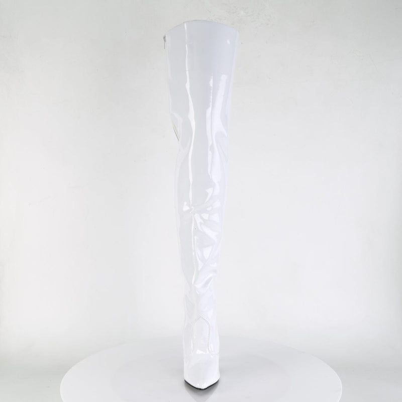 Pleaser SEDUCE-3010 Thigh High Boot (White Patent)