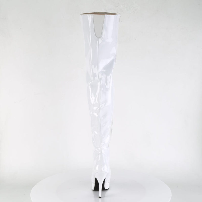 Pleaser SEDUCE-3010 Thigh High Boot (White Patent)