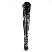 Pleaser SEDUCE-3024 Thigh High Boot (Black Stretch Patent)