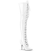 Pleaser SEDUCE-3024 Thigh High Boot (White Patent)