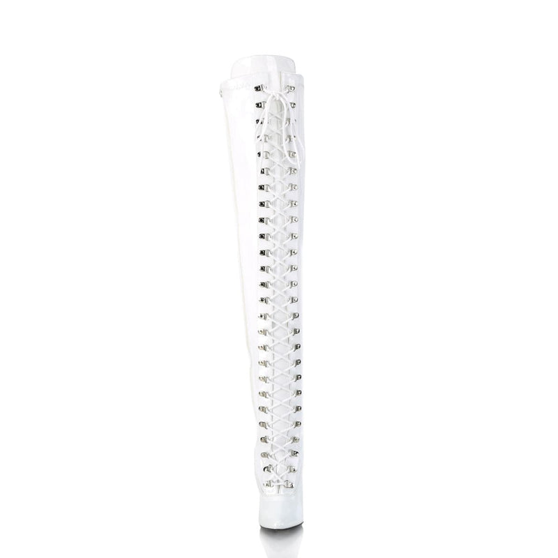 Pleaser SEDUCE-3024 Thigh High Boot (White Patent)