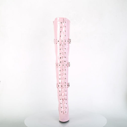 Pleaser SEDUCE-3028 Thigh High Boot (Baby Pink Stretch Patent)