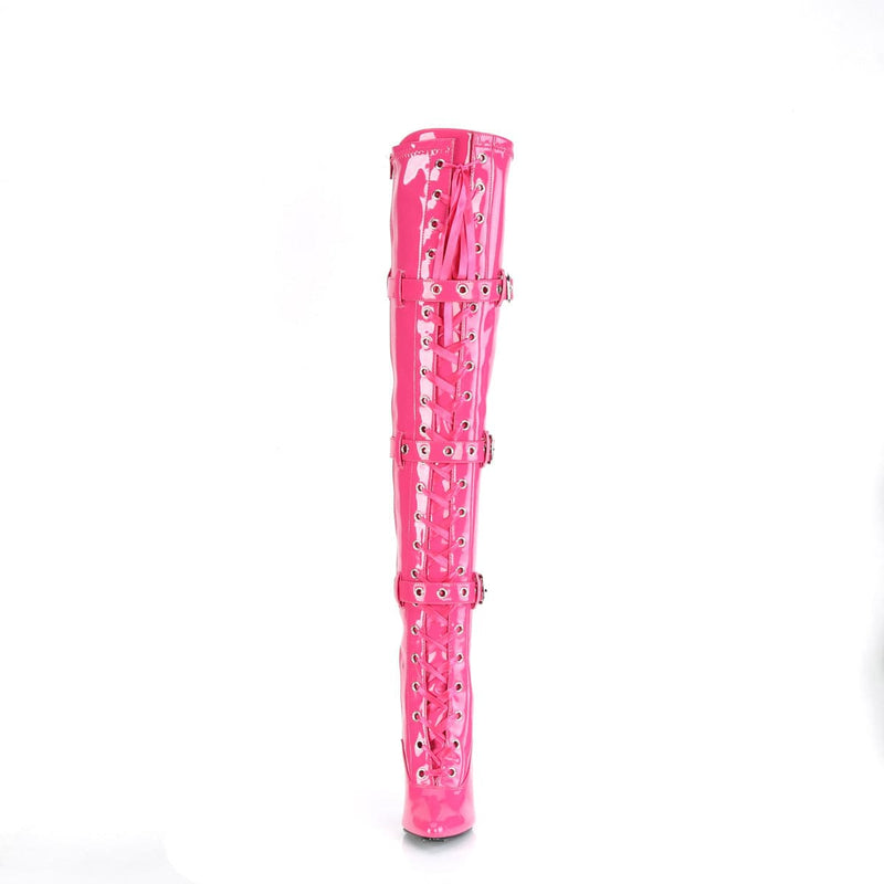 Pleaser SEDUCE-3028 Thigh High Boot (Hot Pink Stretch Patent)