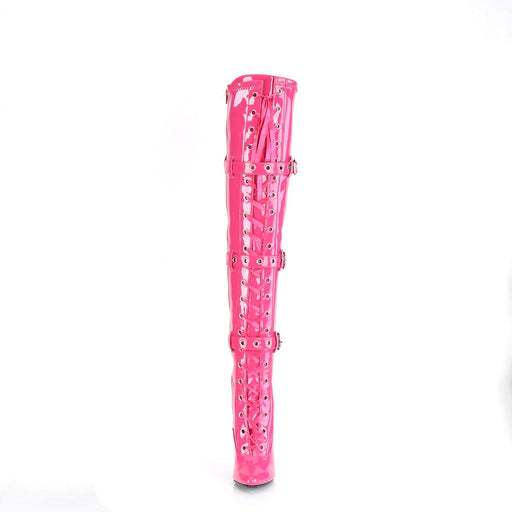 Pleaser SEDUCE-3028 Thigh High Boot (Hot Pink Stretch Patent)