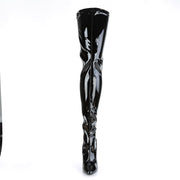 Pleaser SEDUCE-3063 Thigh High Boot (Black Stretch Patent)