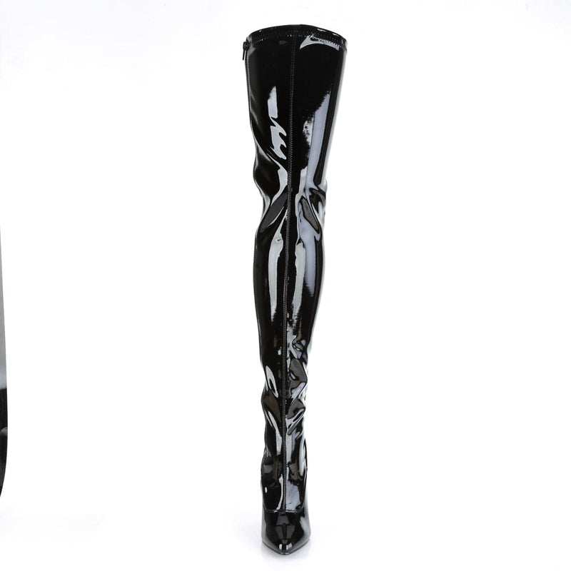 Pleaser SEDUCE-3063 Thigh High Boot (Black Stretch Patent)