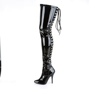 Pleaser SEDUCE-3063 Thigh High Boot (Black Stretch Patent)