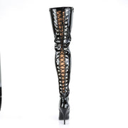 Pleaser SEDUCE-3063 Thigh High Boot (Black Stretch Patent)