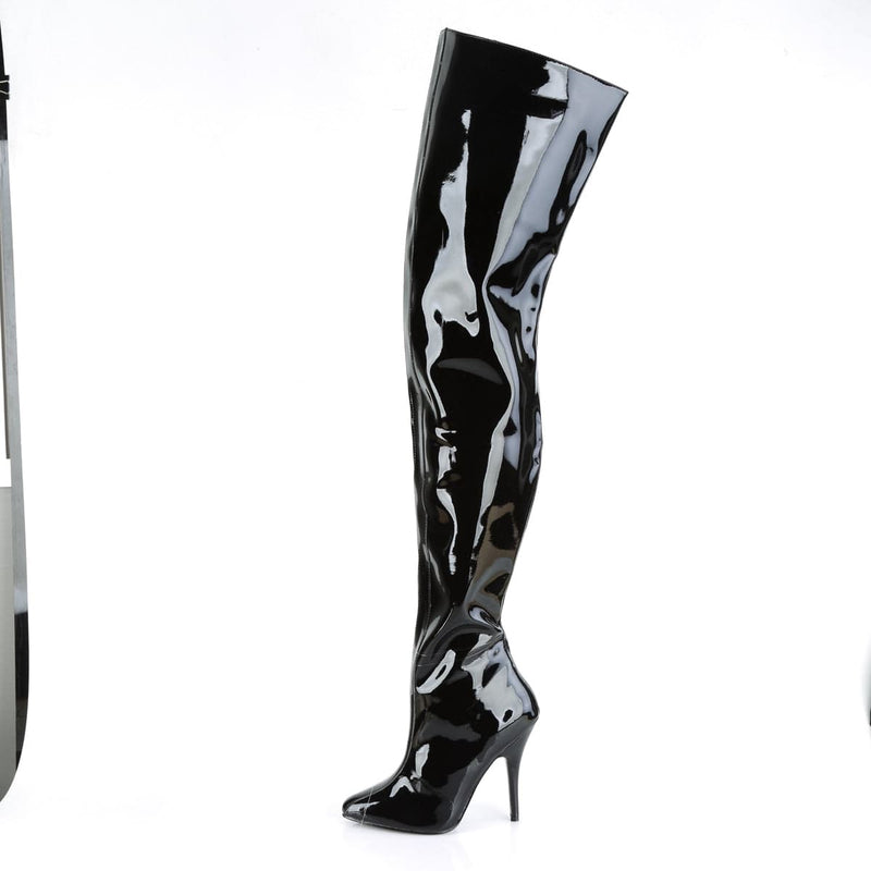 Pleaser SEDUCE-4010 Crotch High Boot (Black Patent)