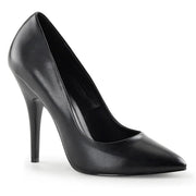 Pleaser SEDUCE-420 Pump (Black Faux Leather)