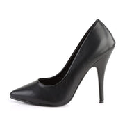 Pleaser SEDUCE-420 Pump (Black Faux Leather)