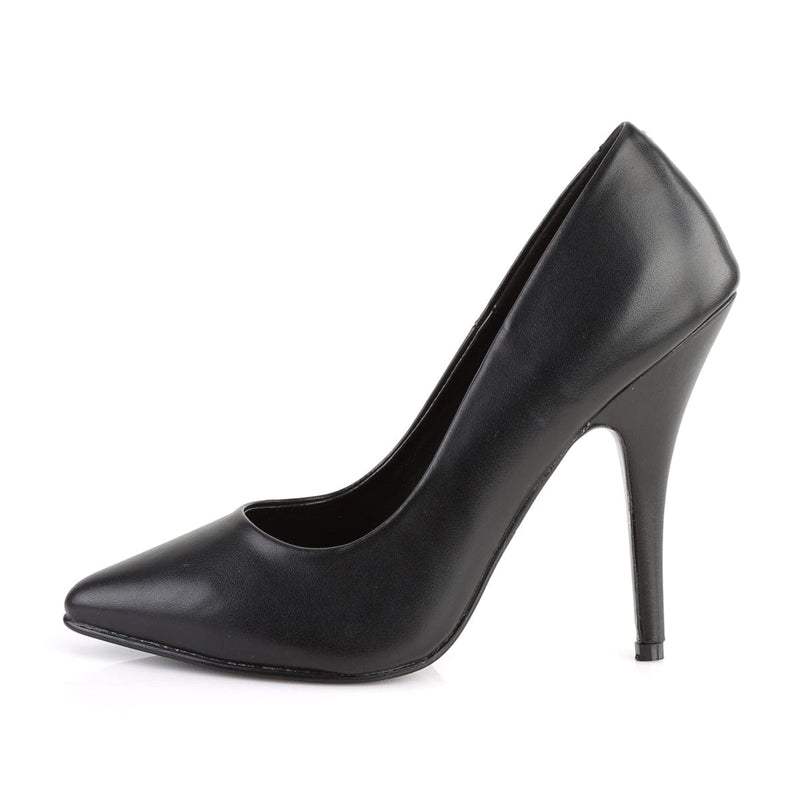 Pleaser SEDUCE-420 Pump (Black Faux Leather)