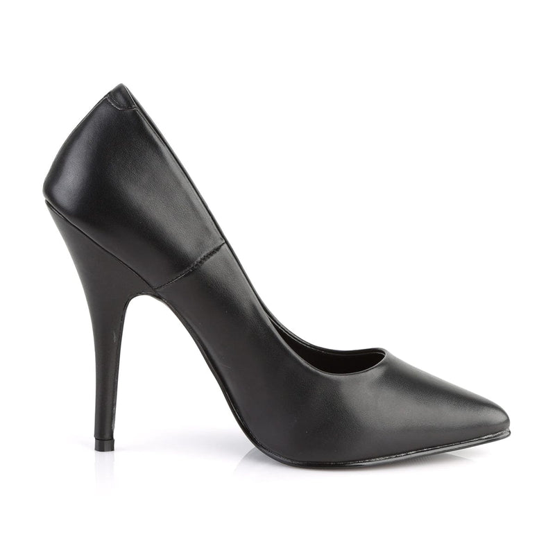 Pleaser SEDUCE-420 Pump (Black Faux Leather)