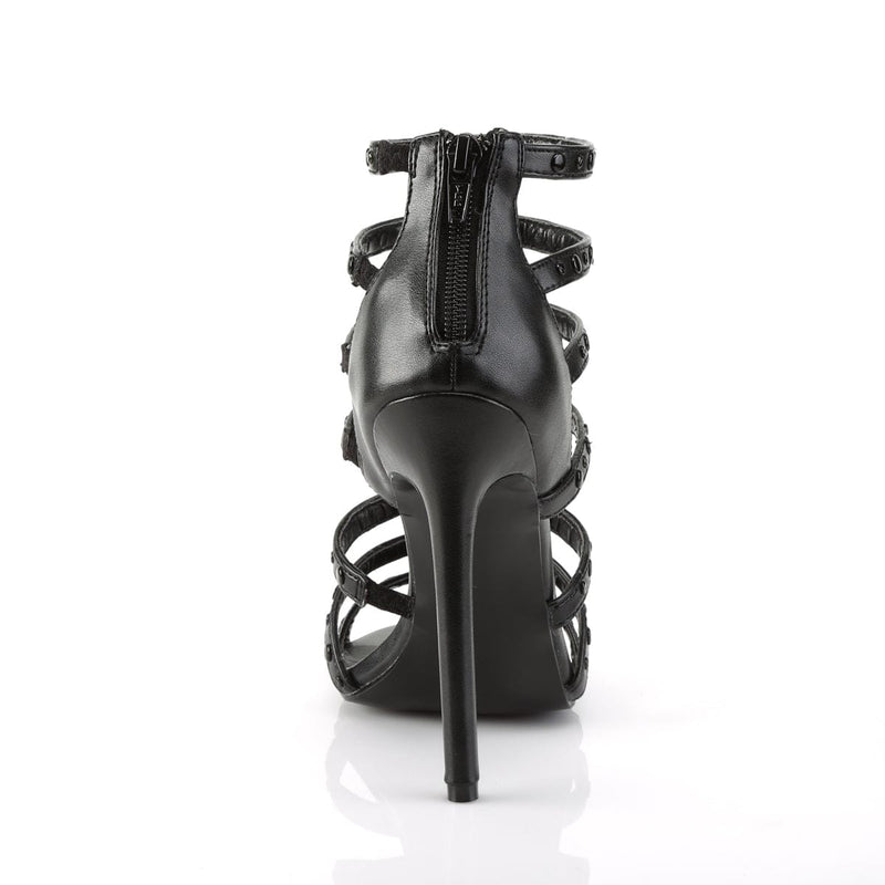 Pleaser SEXY-15 Sandal (Black Faux Leather)