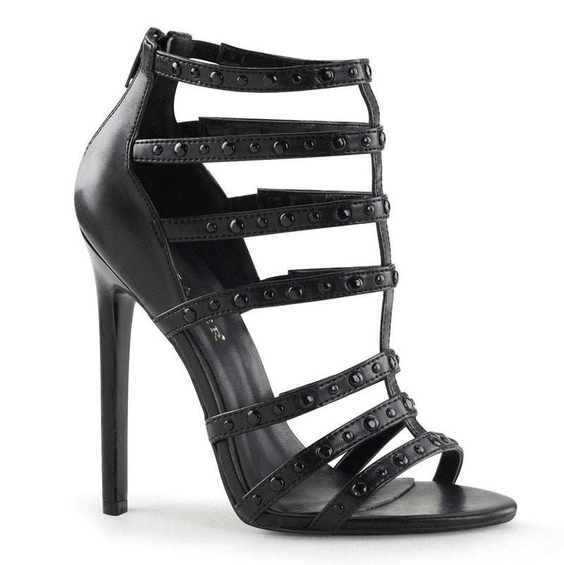 Pleaser SEXY-15 Sandal (Black Faux Leather)