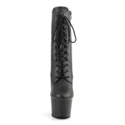 Pleaser SKY-1020 Platform Ankle Boot (Black Faux Leather/Black Matte)