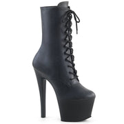 Pleaser SKY-1020 Platform Ankle Boot (Black Faux Leather/Black Matte)