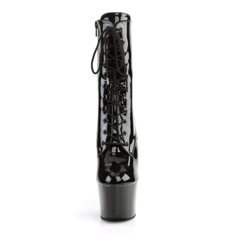 Pleaser SKY-1020 Platform Ankle Boot (Black Patent/Black)