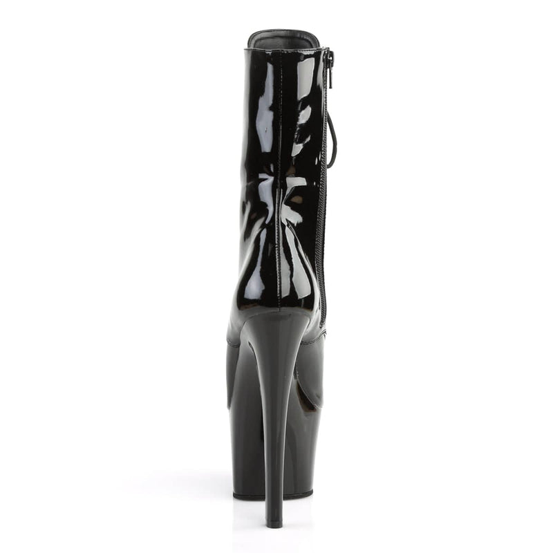 Pleaser SKY-1020 Platform Ankle Boot (Black Patent/Black)